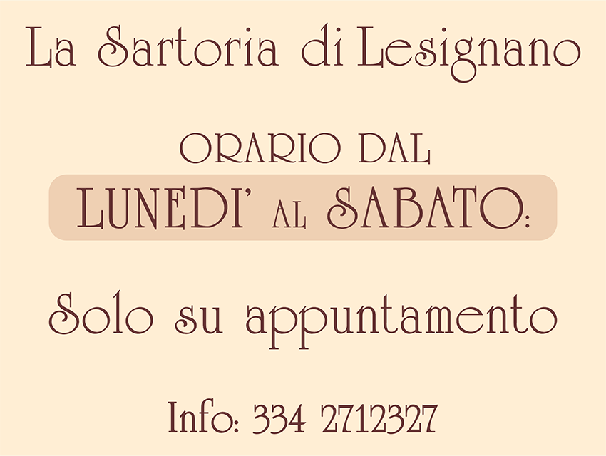 Orari La Sartoria di Lesignano - Repubblica di San Marino